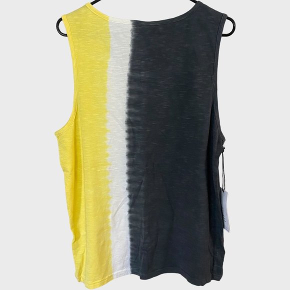 Sovereign Code Tie Dye Tank Top Men's Medium Grey White Yellow Athletic Fit New - Picture 3 of 11
